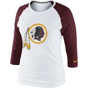Nike NFL Football Washington Redskins Raglan T-Shirt Women’s Sz S Team Logo Tee